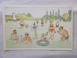1957. Humoros,  retró grafikai képeslap. Rajz: Tóth József (241)