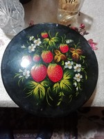 Retro Eper mintás lemez dobozka Hihetetlen aukciók és akciók folyamatosan !Vegye-Vigye