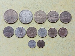 Románia 13 db Különböző Érme 5 15 25 Bani 1 3 5 100 Lej Lei 1960-1994