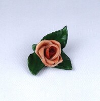 1Z828 Régi Herendi porcelán piros rózsa