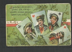 1898.- Képeslap - futott - römi,tarokk -  Ausztria