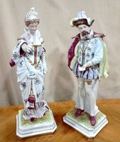 Nagyméretű porcelán figura pár, Scheibe Alsbach