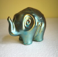 Zsolnay szerencsehozó eozin elefánt porcelán figura