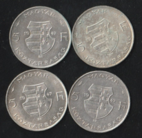 5 Forint 1947-es ezüst 4 db