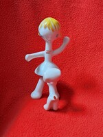 Hollóházi art deco Kati és Pamacs / kislány cicával porcelán figura