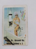 Bádogos, Víz-, Gázszerelő Ktsz. Debrecen kártyanaptár 1970