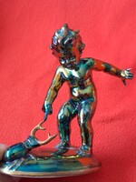 Extrém ritka, régi Drasche (Kőbányai Porcelángyár) eozin figura