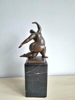 1 Ft-ról indul!  Modern női akt bronz szobor márványtalpon! ﻿