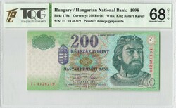 200 FORINT 1998 SZUPER UNC Nemzetközi minősítéssel (68 Super Gem Unc)