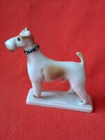 Zsolnay foxi / foxterrier porcelán kutya figura