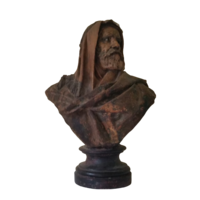 Petrides János (Johann Petrides) Nagyméretű terrakotta mellszobor, kb. 1900