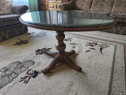 Hollóházi Rustic Solid Oak and Granite Coffee Table