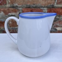 Tulowice kék szegélyes fehér porcelán kancsó - vizes kancsó - kanna