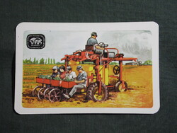 Kártyanaptár,Duna-Tisza közi Dohánybeváltó fermentáló vállalat,grafikai,traktor,1975  (4)