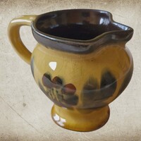 Népi mázas kerámia kancsó / szilke – Jelzett népi iparművészeti darab