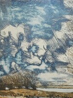 Feledy Gyula rézkarc : Koratavasz