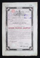 Államadóssági kötvény járadékkölcsön 1000 arany forint 1881