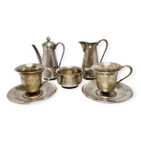 Two-person art nouveau silver-plated nickel silver coffee set - 53400