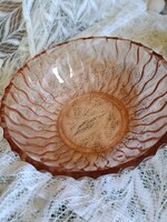 Lazac színű régi tál üveg