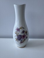 Hollóházi virág mintás porcelán jelzett váza