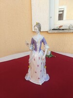 Hollóházi tükröt tartó nő,tükrös nő,,27 cm..Hibátlan! Leárazva!