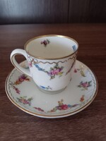 Schumann Dresden kézzel festett szecessziós tojáshéj vastagságú finomporcelán mokkáscsésze!
