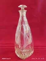 Háromszögletű vastag falú art deco öntött üveg BUTÉLIA