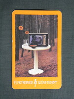 Kártyanaptár,Tv,Rádió,Magnó szerviz,Elektromos szövetkezet,Pécs,kemping televízió,1977  (4)