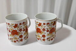 2 db retro porcelán teás bögre