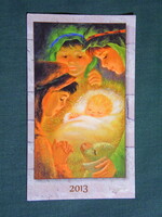 Kártyanaptár,Vallás,Korda könyvesbolt,Kecskemét,grafikai,kis Jézus, 2013  (4)