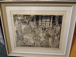 Stettner Béla fametszet(rézkarc?)