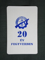 Kártyanaptár,20 éve fegyverben,Magyar Munkásőrség,1977  (4)