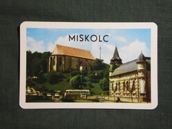Kártyanaptár,Borsod tourist,Miskolc,Avasi templom,Ikarus autóbusz,1976  (4)