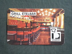 Kártyanaptár,Grill Ételbár,Délibáb presszó,halászkert étterem,Cegléd,Nagykőrös,Monor,1977  (4)