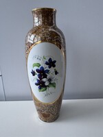 Hollóházi lüszter mázas porcelán váza