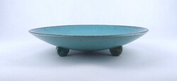 1Z911 Régi türkiz színű art deco Waechtersbach kerámia tál asztalközép bauhaus forma