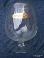 Konyakos pohár alakú retro váza 27 cm magas, "Hungarovin" aranyozott felirattal, hibátlan, ritka