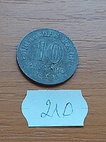 NÉMET BIRODALOM DEUTSCHES REICH 10 PFENNIG 1921 Cink, II. Vilmos  210.