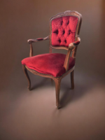 Neobaroque Plush Upholstered Armchair, Armchair 1.