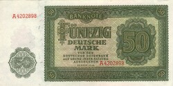 50 márka 1948 Németország 4. UNC Sorozatszám előtt 1 betű Ritka