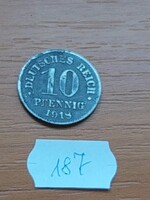 NÉMET BIRODALOM DEUTSCHES REICH 10 PFENNIG 1918 Cink, II. Vilmos  187.