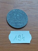 NÉMET BIRODALOM DEUTSCHES REICH 10 PFENNIG 1921 Cink, II. Vilmos  194.