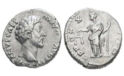 Marcus Aurelius 161-180 Denar, Róma, Aequitas, Római Birodalom, Roman EmpireMarcus Aurelius. AD 161-