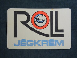 Kártyanaptár,Roll jégkrém,Tápszergyár,körmend,1980  (4)