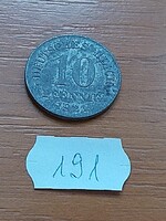 NÉMET BIRODALOM DEUTSCHES REICH 10 PFENNIG 1921 Cink, II. Vilmos  191.