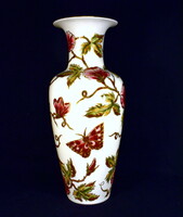 NAGY ÉS GYÖNYÖRŰ ZSOLNAY LEPKE MINTÁS ARANYKONTÚROS FESTÉSŰ PORCELÁN VÁZA !