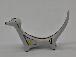 Hibátlan állapotú Hollóházi art deco tacsi porcelán kutya figura