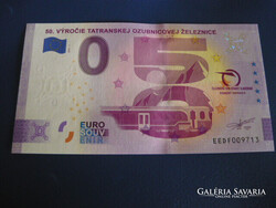 SZLOVÁKIA 0 EURO 2021 TÁTRA VASÚT 50.ÉVFORULÓ! VONAT! RITKA EMLÉK PAPÍRPÉNZ! UNC!