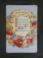 Kártyanaptár,Vallás,Házi áldás idézet,virág, 2014  (4)