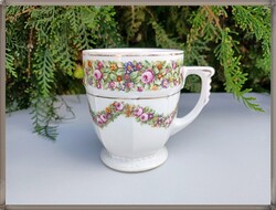 Rózsagirland mintás szecessziós Altrohlau porcelán bögre